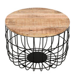 Surrey solid wood and metal wire coffee table in a stylish living room