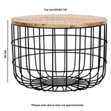 Surrey solid wood and metal wire coffee table in a stylish living room