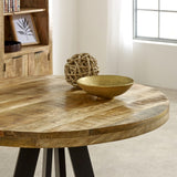 Surrey Round Dining Table made of mango wood with metal legs