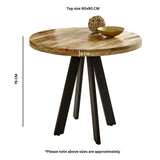 Surrey Round Dining Table made of mango wood with metal legs