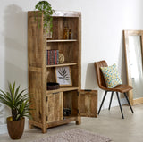 Surrey solid wood bookcase with doors, handcrafted from mango wood