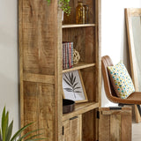 Surrey solid wood bookcase with doors, handcrafted from mango wood