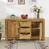 Surrey solid wood large sideboard with 2 doors and 3 drawers in rustic finish