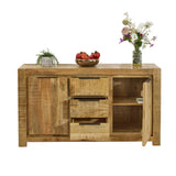 Surrey solid wood large sideboard with 2 doors and 3 drawers in rustic finish