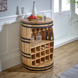Surrey Solid Dark Wood Barrel Wine Sideboard made from eco-sourced mango wood
