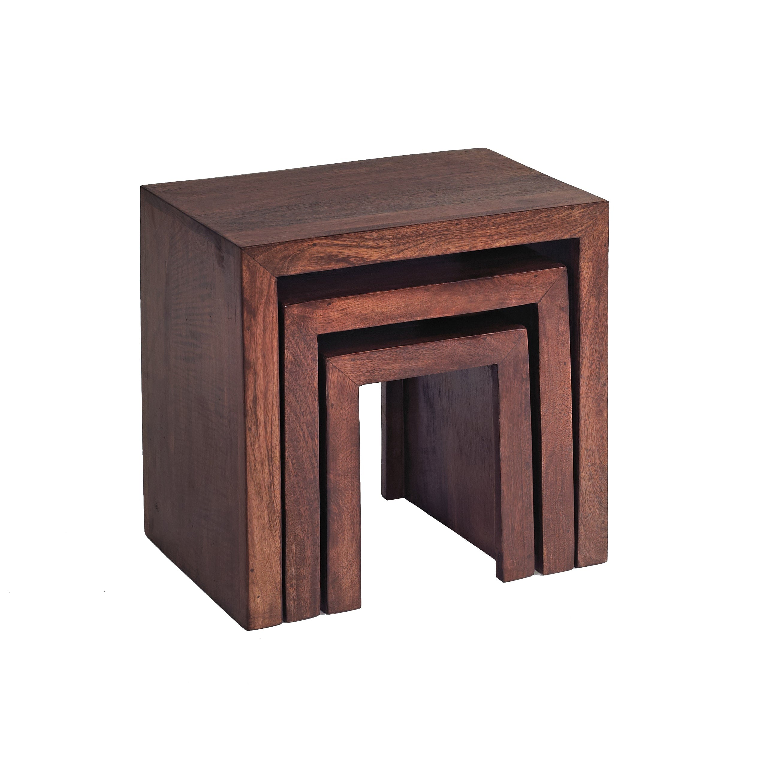 Toko Dark Mango Nest of 3 Tables made from solid mango wood