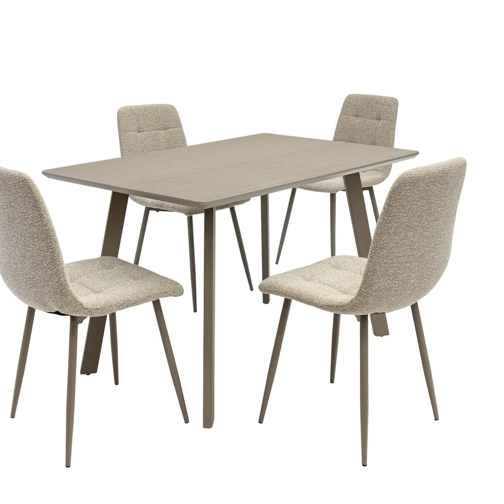Modena 1.2m Dining Table - Grey Melamine / Taupe Leg