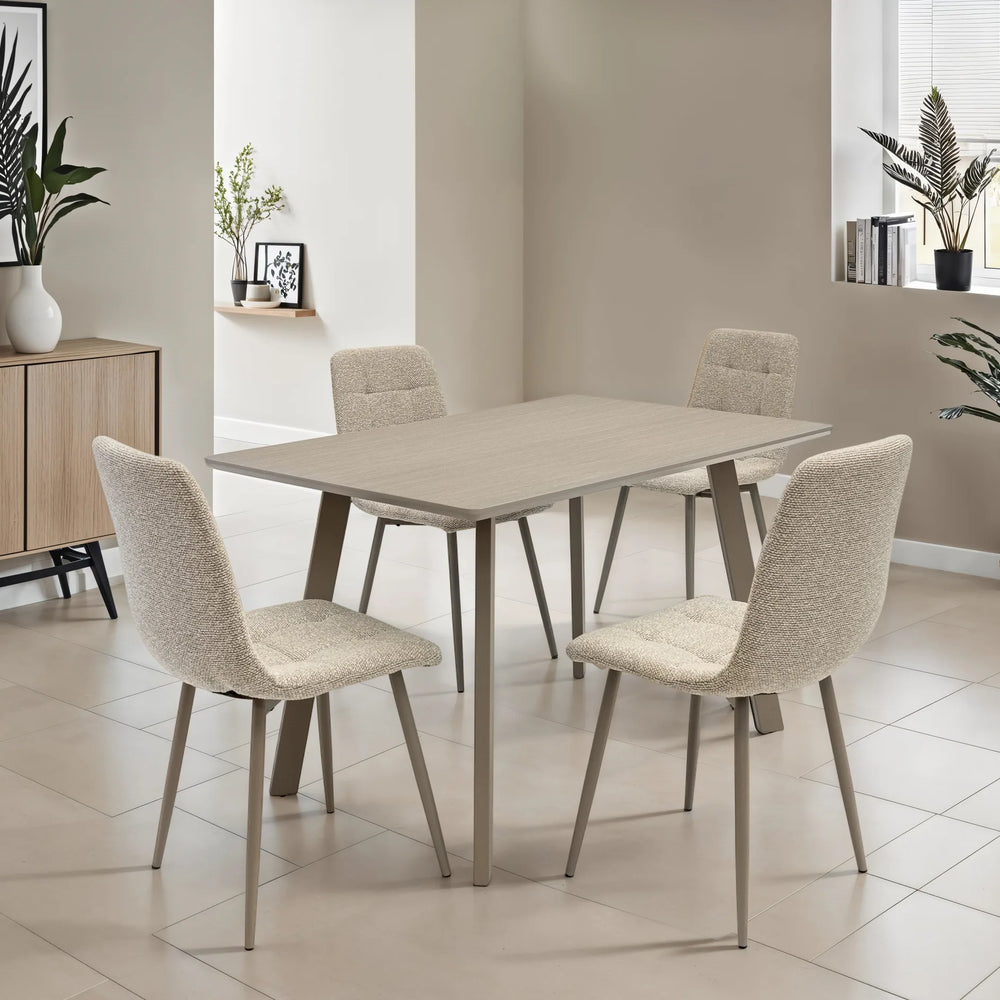 Modena Fabric Dining Chair - Mocha Mix / Taupe Leg