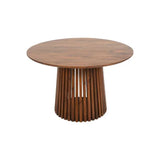 Slatted Mango Wood Round Dining Table - View 2