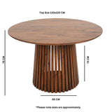 Slatted Mango Wood Round Dining Table - View 4