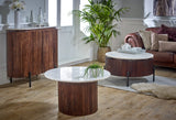 Opal coffee table made of mango wood with a natural marble top