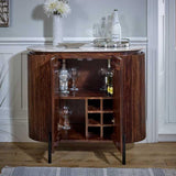 Opal Solid Wood Sideboard/Drinks Cabinet With Marble Top & Metal Legs - View 2