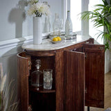 Opal Solid Wood Sideboard/Drinks Cabinet With Marble Top & Metal Legs - View 4