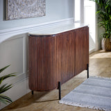 Opal mango wood sideboard with marble top and metal legs