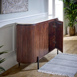 Opal mango wood sideboard with marble top and metal legs