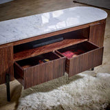 Opal Mango Wood Tv Cabinet With Marble Top & Metal Legs - View 2