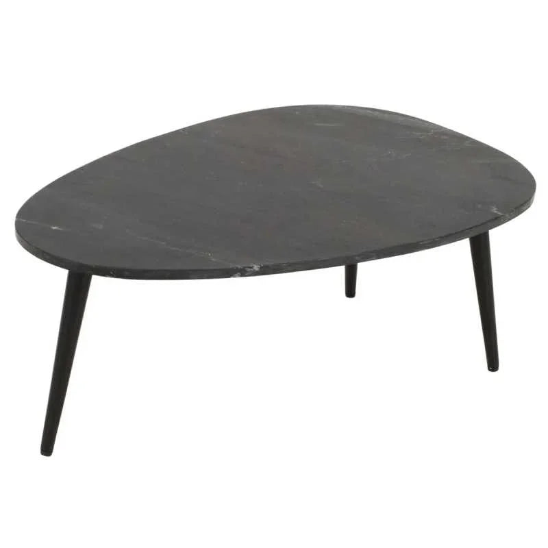 Opal Coffee Table With Black Marble Top & Metal Legs - View 3