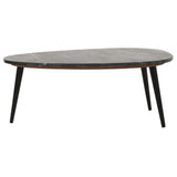 Opal coffee table with black marble top and metal legs