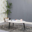 Opal Coffee Table With White Marble Top & Metal Legs