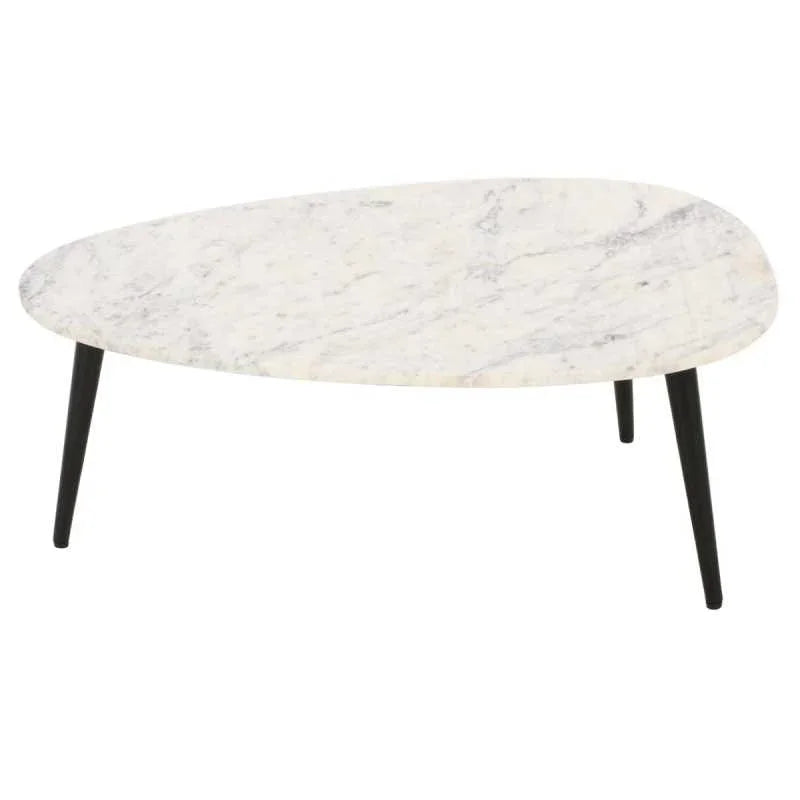 Opal Coffee Table With White Marble Top & Metal Legs - View 2