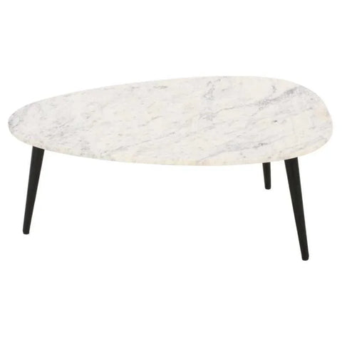 Opal Coffee Table With White Marble Top & Metal Legs - View 2