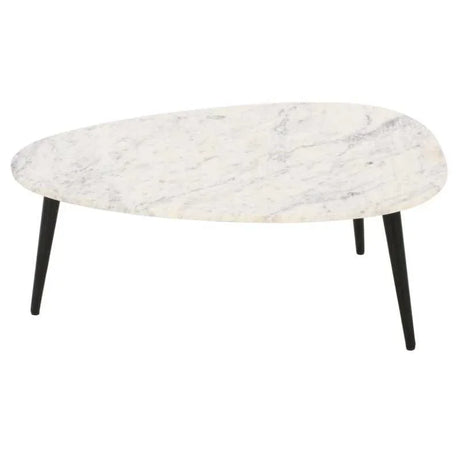 Opal Coffee Table With White Marble Top & Metal Legs - View 2
