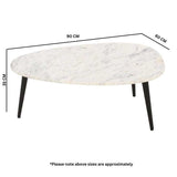 Opal Coffee Table With White Marble Top & Metal Legs - View 4