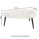 Elegant Opal coffee table with white marble top and metal legs