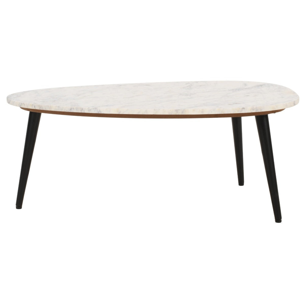 Elegant Opal coffee table with white marble top and metal legs