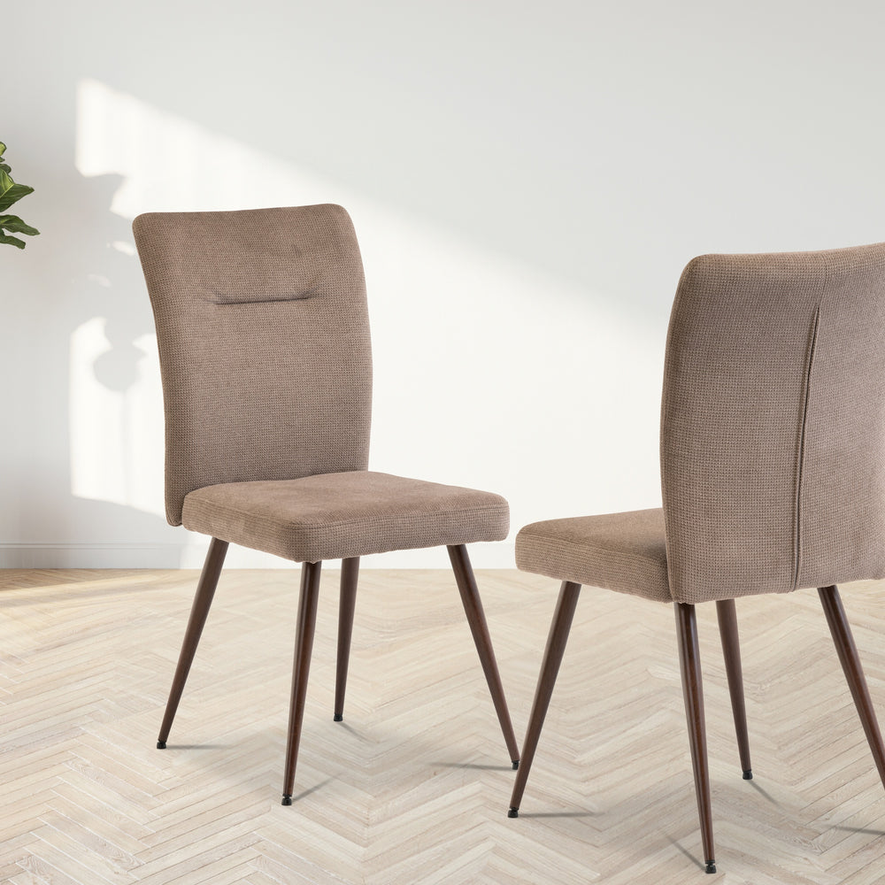 Mocha Fabric Dining Chair with Wenge Legs  Elegant Dining Furniture