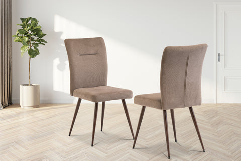 Mocha Fabric Dining Chair with Wenge Legs  Elegant Dining Furniture
