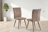 Mocha Fabric Dining Chair with Wenge Legs  Elegant Dining Furniture