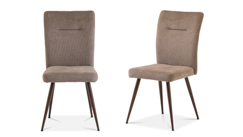 Mocha Fabric Dining Chair with Wenge Legs  Elegant Dining Furniture