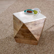 Alfie side table made from solid mango wood with a whiteish finish