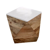Alfie side table made from solid mango wood with a whiteish finish