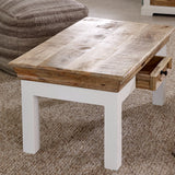 Alfie coffee table in whiteish finish made from solid mango wood