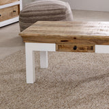 Alfie coffee table in whiteish finish made from solid mango wood