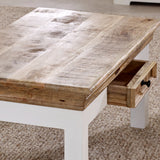 Alfie coffee table in whiteish finish made from solid mango wood