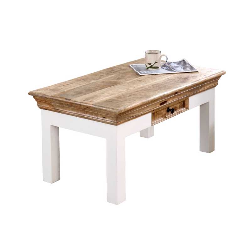 Alfie Coffee Table With Drawer Solid Mango Wood - View 2