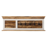 Handcrafted mango wood coat hanger with a whiteish finish