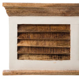 Handcrafted mango wood coat hanger with a whiteish finish