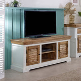 Alfie TV cabinet in solid mango wood with a whiteish finish