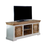 Alfie TV cabinet in solid mango wood with a whiteish finish