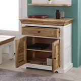 Alfie Wood Sideboard in whiteish mango wood with 1 drawer and 2 doors