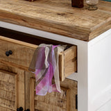 Alfie Wood Sideboard in whiteish mango wood with 1 drawer and 2 doors