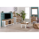 Alfie Wood Sideboard in whiteish mango wood with 1 drawer and 2 doors