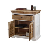 Alfie Wood Sideboard in whiteish mango wood with 1 drawer and 2 doors