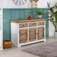 Alfie Wood Sideboard in white finish, made from handcrafted mango wood
