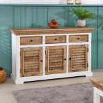 Alfie Wood Sideboard - 3 Drawers & 3 Doors - View 17