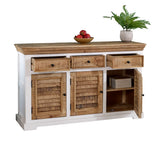 Alfie Wood Sideboard in white finish, made from handcrafted mango wood